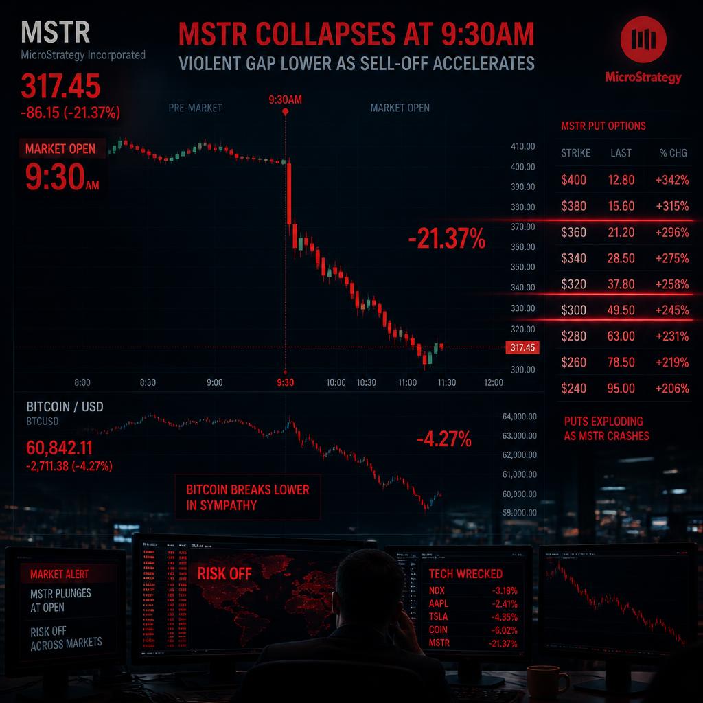 The 9:30 Put Bomb in MSTR — How One Options Print Hammered Bitcoin